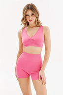 Bezszwowy top z marszczeniem Shape Gabriella w kolorze różowym, rozmiar S/M #extras_rose