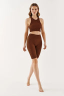 Bezszwowe kolarki damskie Gabriella Rib w prążek, kolor mocca, rozmiar S/M #extras_mocca