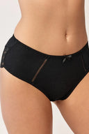 Prążkowane figi damskie Gabriella BM052 z ozdobnymi paseczkami w kolorze nero, rozmiar M #extras_nero