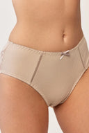 Prążkowane figi damskie Gabriella BM052 z ozdobnymi paseczkami w kolorze latte, rozmiar M #extras_latte