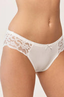 Damskie figi Gabriella BM054 z koronką w kwiatki w kolorze cream rozmiar S/M #extras_cream