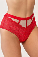 Majtki damskie Gabriella BM055 z transparentną koronką w kolorze czerwonym, rozmiar S/M #extras_red
