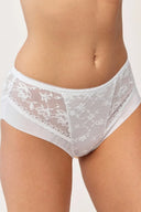 Figi damskie Gabriella BM060 z prześwitującej siateczki w kwiaty w kolorze bianco, rozmiar S/M #extras_bianco