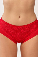 Figi damskie Gabriella BM060 z prześwitującej siateczki w kwiaty w kolorze red, rozmiar S/M #extras_red