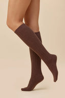 Ciepłe podkolanówki Gabriella SW072 z wełną alpaki w kolorze cacao, rozmiar 35/38 #extras_cacao