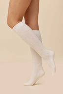 Prążkowane podkolanówki Gabriella SW073 z wełną alpaki w kolorze cream, rozmiar 35/38 #extras_cream