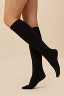 Prążkowane podkolanówki Gabriella SW073 z wełną alpaki w kolorze nero, rozmiar 35/38 #extras_nero