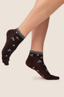 Skarpetki damskie Gabriella SW092 z kwiatowym wzorem w kolorze chocco, rozmiar 35/38 #extras_chocco