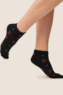 Krótkie skarpetki damskie Gabriella SW093 w wisienki w kolorze czarnym rozmiar 35/38 #extras_nero