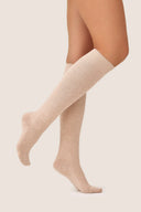 Prążkowane bawełniane podkolanówki Gabriella GB001 w kolorze latte, rozmiar 35/38 #extras_latte