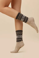 Skarpetki z wełną Gabriella GB017 w kolorze beige/chocco, rozmiar 35/38 #extras_beige/chocco